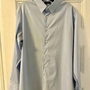 Theory Men's Sky Blue Dress Shirt with striped back
